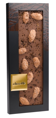 Молочный шоколад ChocoMe K106, Кофе, засахаренный миндаль с корицей, ваниль бурбон, 110 г